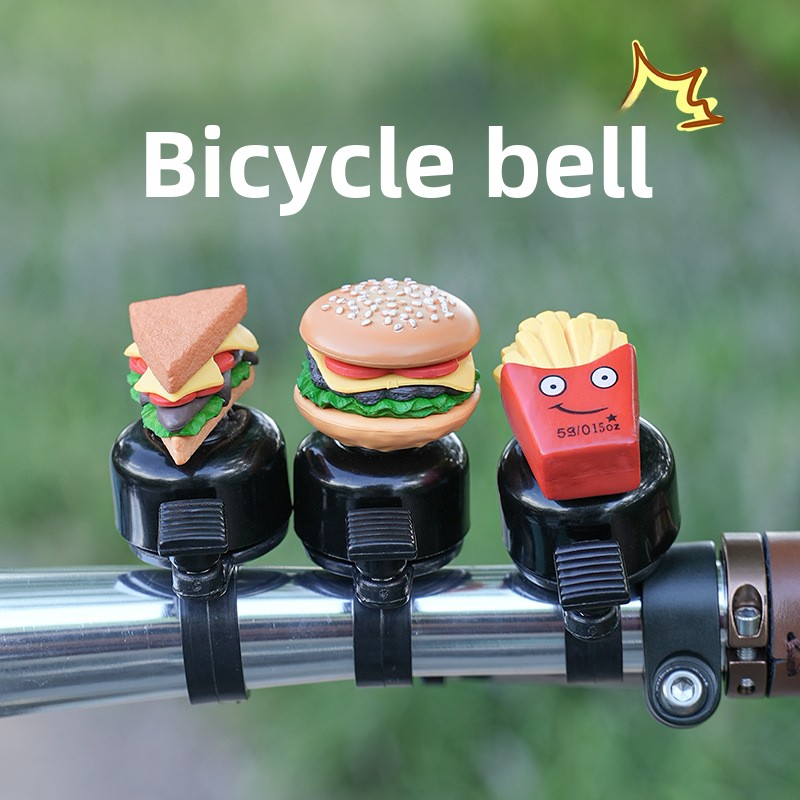 Mountain Biking In French - Campanello per bicicletta Corno Hamburger Patatine